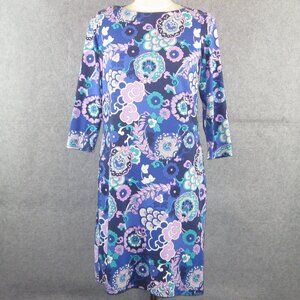 Talbots Dress Sz M Floral Purple